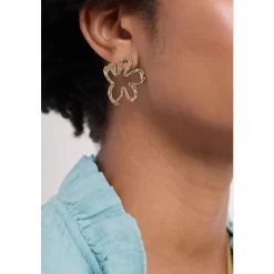 Anneal Gold Tone Flower Earrings-Seasalt Cornwall Discount