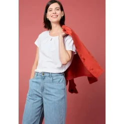 Appletree Keyhole Detail T-Shirt in GOTS-Certified Organic Cotton-Seasalt Cornwall Best