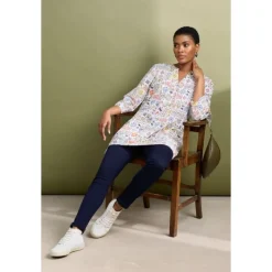 Aventurier Printed Tunic in GOTS-Certified Organic Cotton Voile-Seasalt Cornwall Discount