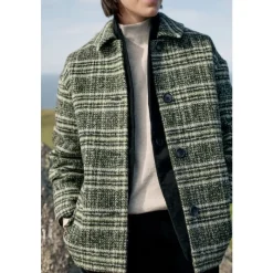 Beamwind Checked Wool Blend Coat-Seasalt Cornwall Clearance