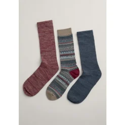 Box of 3 Fair Isle Men's Bloomin Good Socks-Seasalt Cornwall New