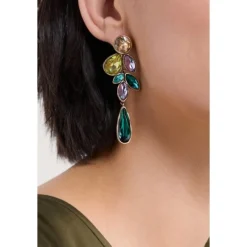 Brilliance Brass Cluster Drop Earrings-Seasalt Cornwall Fashion