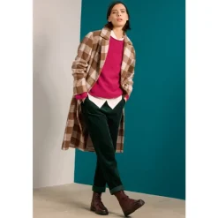 Budock Wool Blend Check Coat-Seasalt Cornwall Best