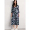 Chapelle 3/4 Sleeve Dress in GOTS-Certified Organic Cotton Jersey-Seasalt Cornwall Hot