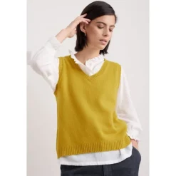 East View V-Neck Knitted Vest-Seasalt Cornwall Sale