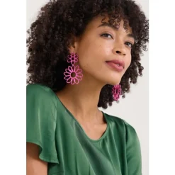 Flowering Rush Floral Earrings-Seasalt Cornwall Hot