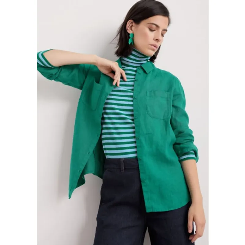 Hazel Branch Linen Shirt-Seasalt Cornwall Clearance