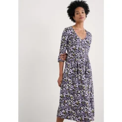 Helena Midi Dress in GOTS-Certified Organic Cotton Jersey-Seasalt Cornwall Clearance