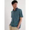 Men's Ballan Stripe Polo in GOTS-Certified Organic Cotton Jersey-Seasalt Cornwall Discount