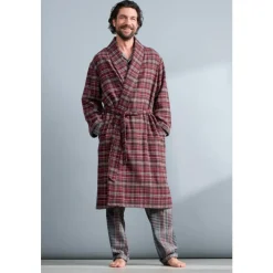 Men's Deckhand Checked Flannel Robe-Seasalt Cornwall Outlet