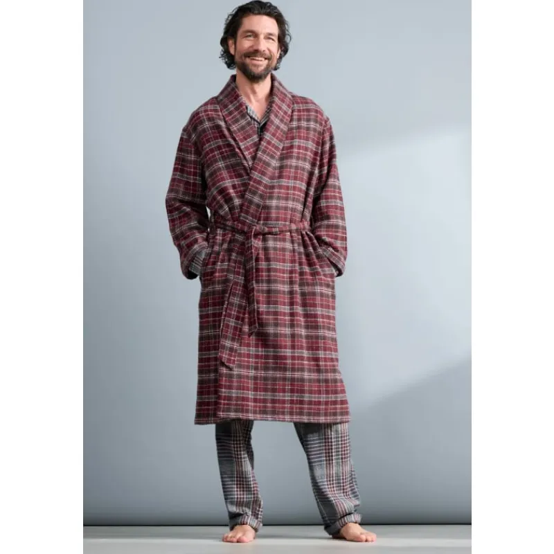 Men's Deckhand Checked Flannel Robe-Seasalt Cornwall Outlet