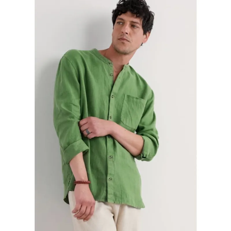 Men's Porlock Linen Shirt-Seasalt Cornwall Clearance