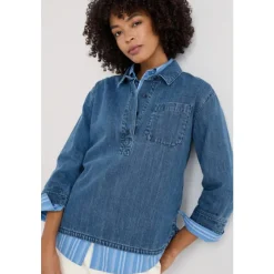 Oak Leaf Denim Shirt-Seasalt Cornwall Best