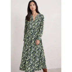 Sea Thrift Printed Above-Ankle Dress-Seasalt Cornwall Hot