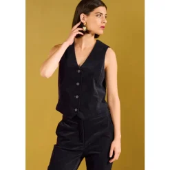 Star Rock Cotton Moleskin Fitted Waistcoat-Seasalt Cornwall New