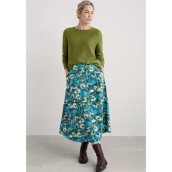 Swallow Hill Printed A-Line Skirt-Seasalt Cornwall Discount