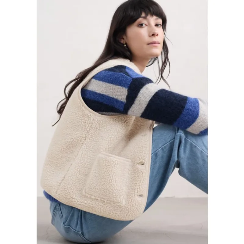 Well Wisher Borg Fleece Gilet-Seasalt Cornwall Hot