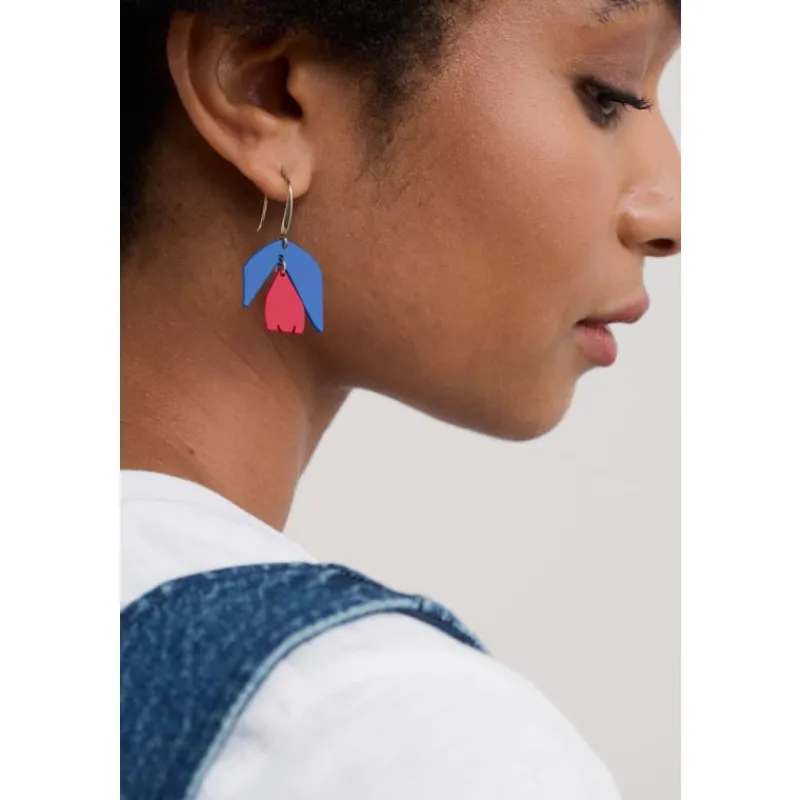 Yarrow Flower Drop Earrings-Seasalt Cornwall Clearance